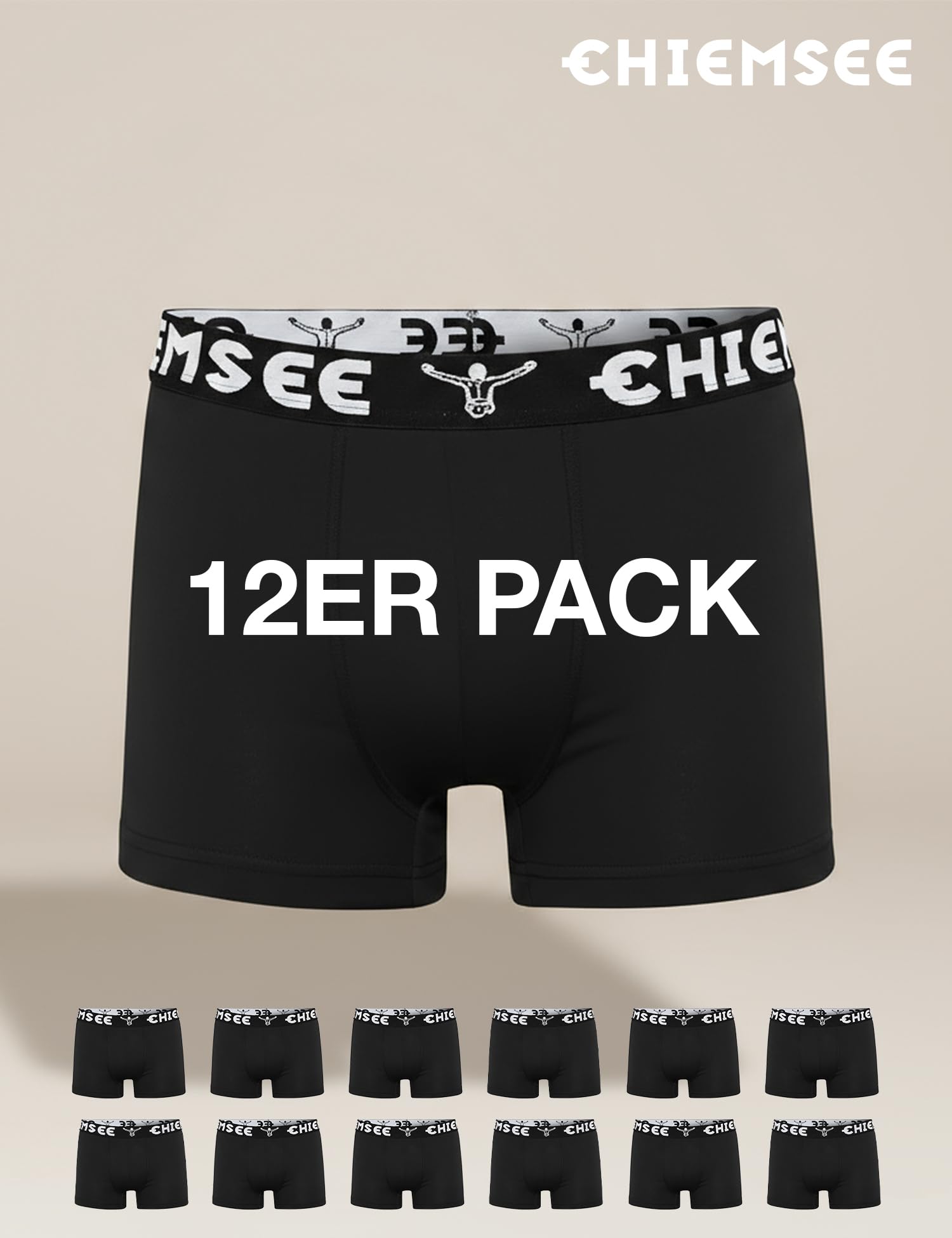 Chiemsee Boxershorts Herren 2 Farben S-4XL I 12er Set I Baumwolle | Kurze Unterhosen mit elastischem Bund I atmungsaktiv I Regular Fit