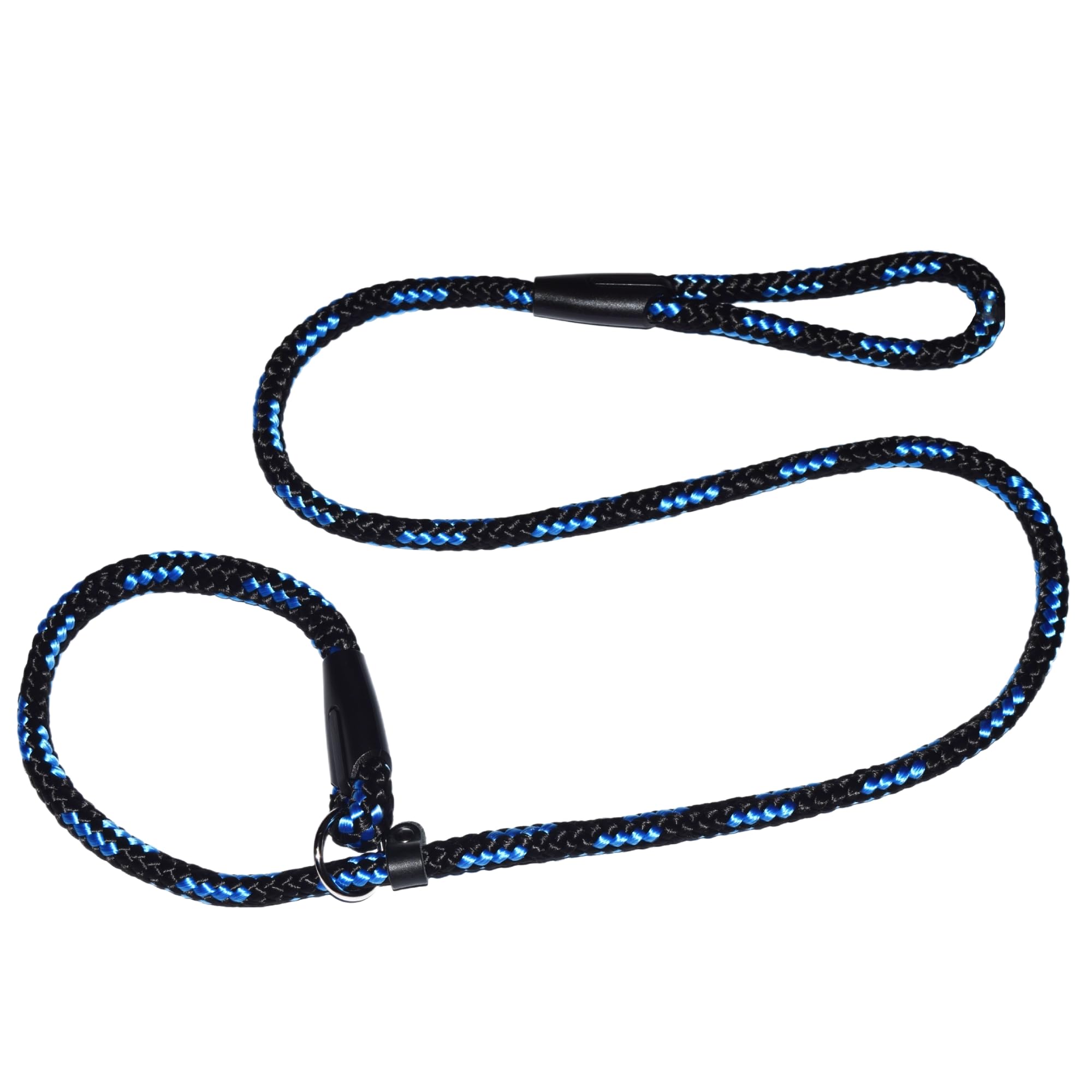 Extremely Durable Dog Rope Leash, Slip on Premium Soft Nylon Lead, Strong, Sturdy Comfortable Leash Supports the Strongest Pulling Small Medium Large Dogs (Black-Blue, 1.4 Large) โ image 1