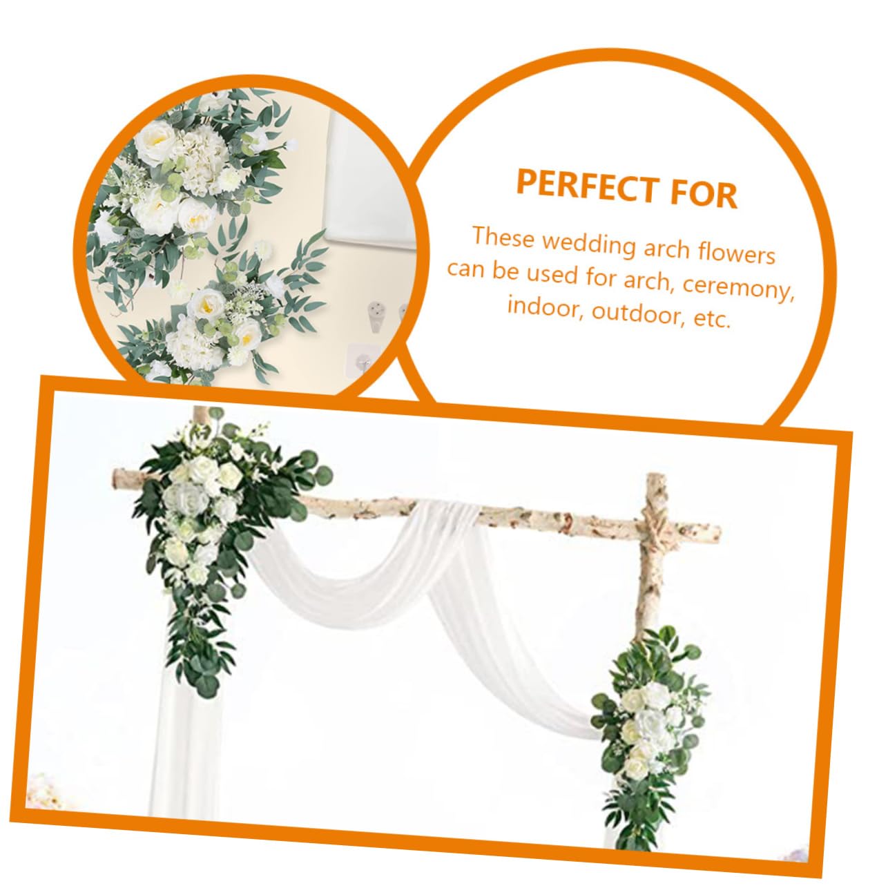 1satz Künstliche Hochzeitsbogen Blumen Dekoration Teiliges Mit Weißer Schleier Und Blumen Für Hochzeitszeremonie Wiederverwendbar Und Langlebig Für Innen Und Außenanlässe