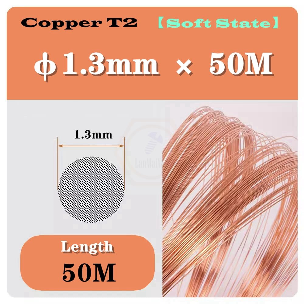 50M φ1.3mm 【Stato morbido 】 T2 Filo di rame