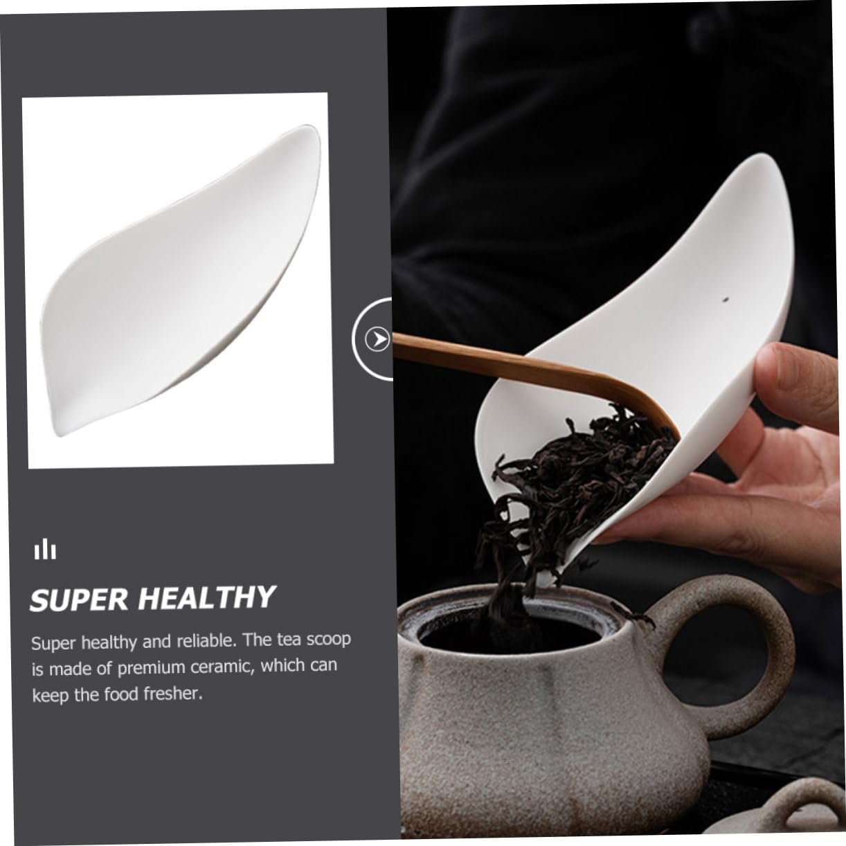 Alipis Ceramic Tea Scoop Nonstick Spoon for Loose Tea Spices and Smooth Edges for Easy Use and Cleaning