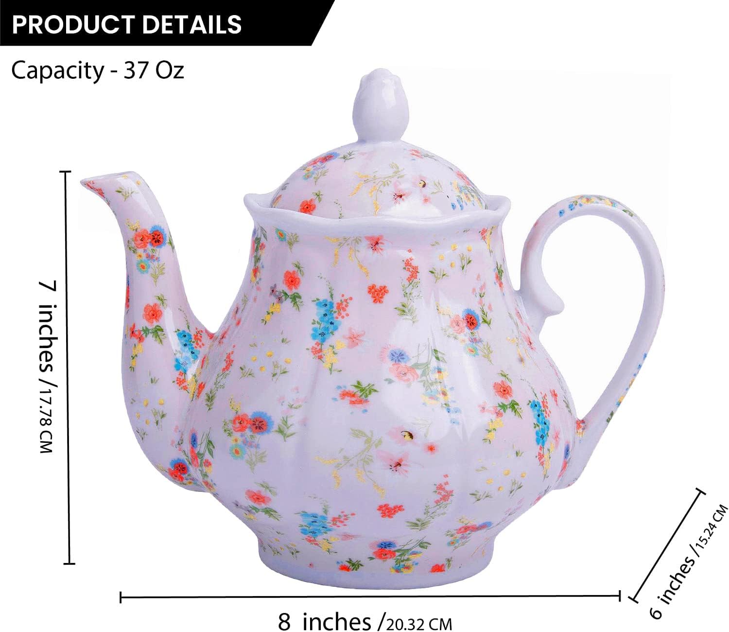 European Style Ceramic Teapot Coffee Pot Water Pot Porcelain Vintage Gift Tea Pot - Camille Rose