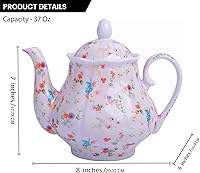 Vista 2 de Tetera de cerámica de estilo europeo Pote de café Pote de agua Porcelana Vintage Regalo Tetera - Camille Rose