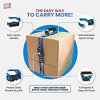 Vista 3 de Correa de transporte de 6 pies con asa Cinturón ajustable Resistente, fácil, seguro, levantamiento, movimiento, correa de transporte para cajas