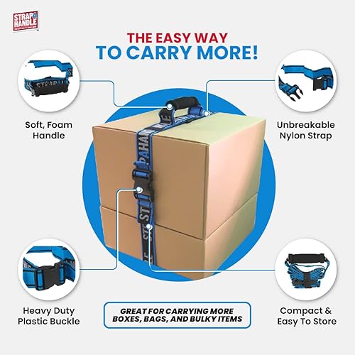 Miniatura 10 de Correa de transporte con asa  Ajustable y fuerte  para levantamiento fácil, seguro, movimiento, transporte de cajas pesadas, comestibles, sillas de