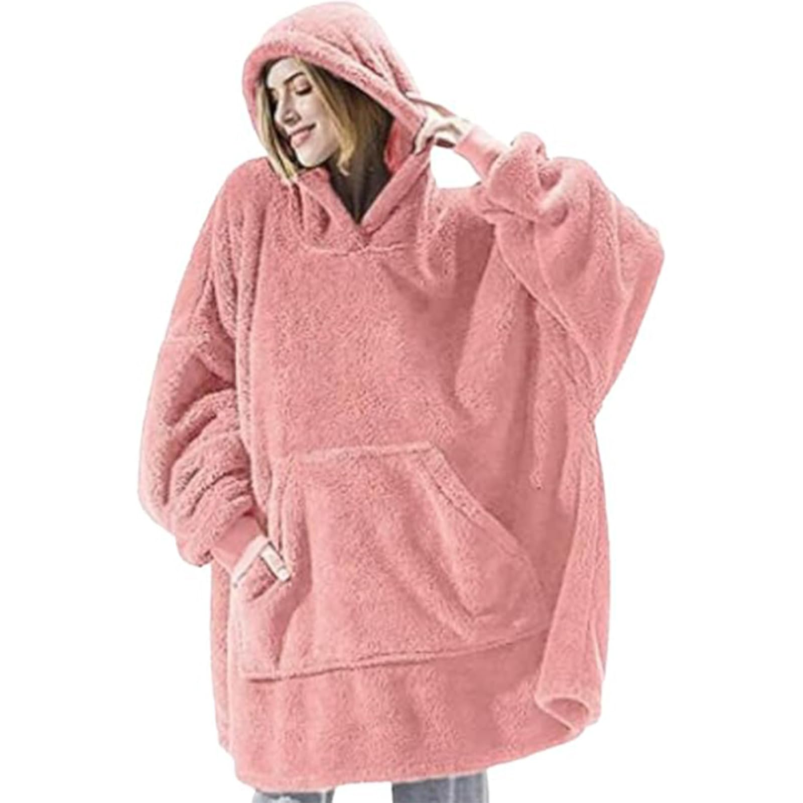Wearable Blanket Hoodie for Adult, Oversized Blanket Hoodie with Pocket — view 7