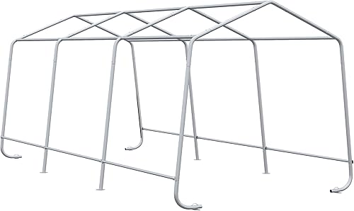 Miniatura 9 de Outsunny Garaje portátil de 10 x 20 pies, tienda de campaña de almacenamiento resistente, refugio de almacenamiento para patio con cubierta de