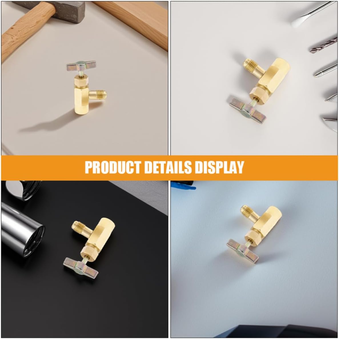 Gadpiparty 2pcs Brass Can Tap Valve with 1/2 Threaded Valve for Automotive Refrigerants and Bottles, Compact and Portable Design for Refill Requirements