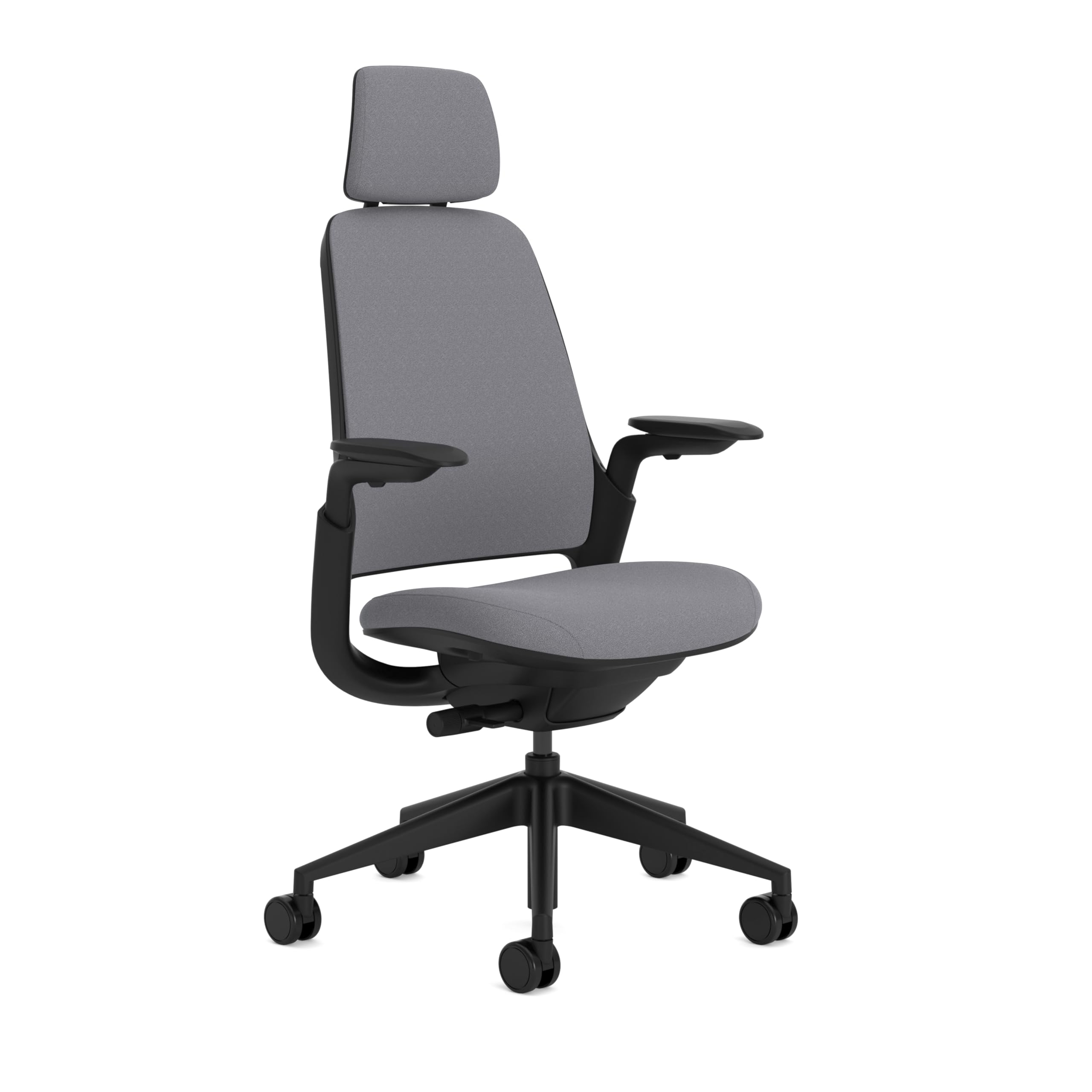 SteelcaseSeries 1 Upholstered Ergonomic Office Chair With LiveBack Lumbar Support, 4D Armests, Adjustable Headrest Grey