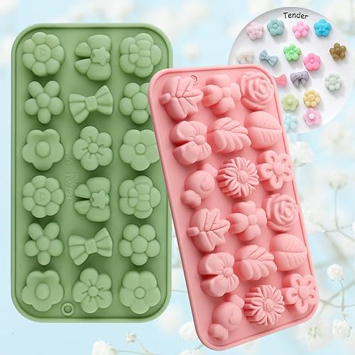 Miniatura 7 de Juego de moldes de silicona con forma de flor, varios moldes de flores y hojas, lindos moldes para pasteles de dulces, decoración de bodas,