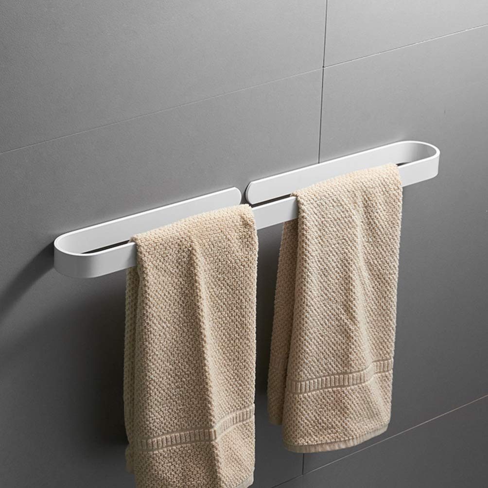 SOVORM Toallero de Acero Inoxidable con aro Negro para baño, toallero de Pared, Accesorios de baño (Negro, 40 cm) Toallero de Pared (Blanco, 40 x 7 cm) The New