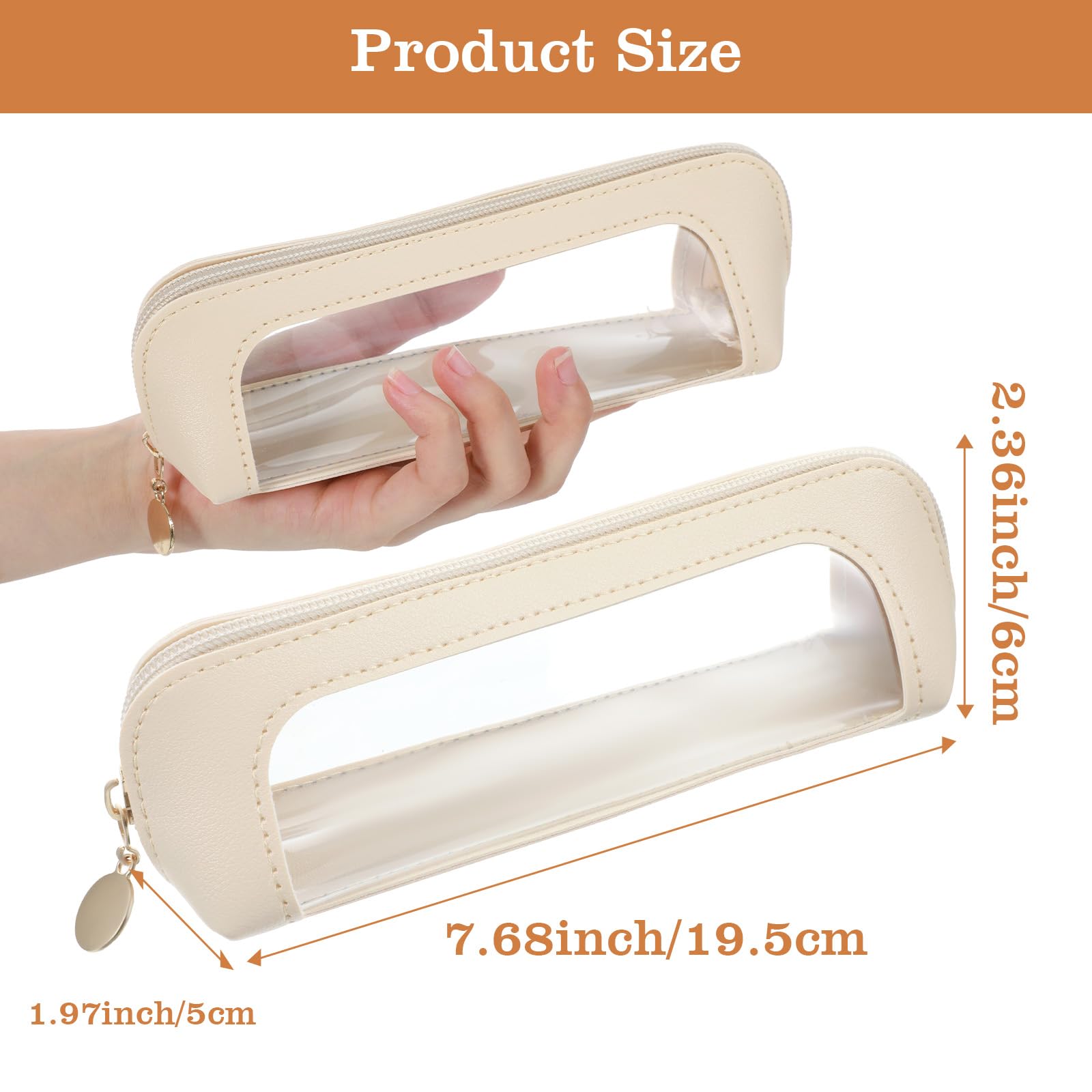 Small Makeup Bag Double Sided Clear Toiletry Bag for Women Portable Make Up Organizer Traveling Compact Car Bags Makeup Brush Bags Clear Travel Brush Holder Make Up Organizer - Image 2