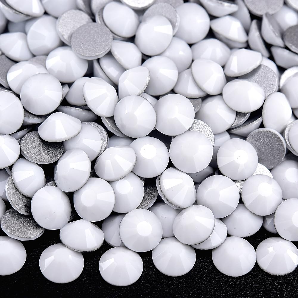 Glass Flatback Rhinestones for Nail Art Solid White SS10 1440pcs