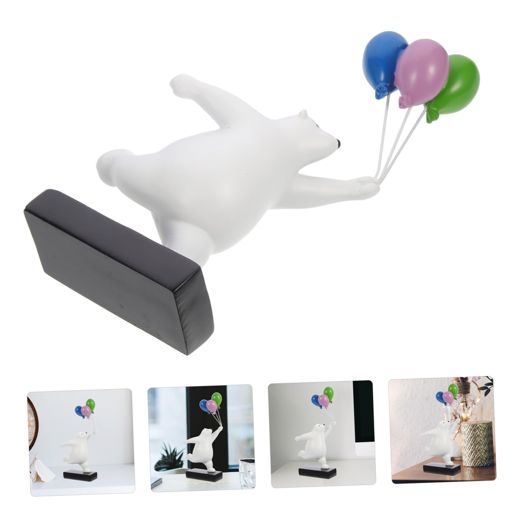 Artibetter Scultura Orsetto in Resina per Decorazione Casa e Camera da Letto, Ornamento da Tavolo Aspetto Vivid e Stile Cartone Animato, Accessorio Decorativo e Supporto Fotografico