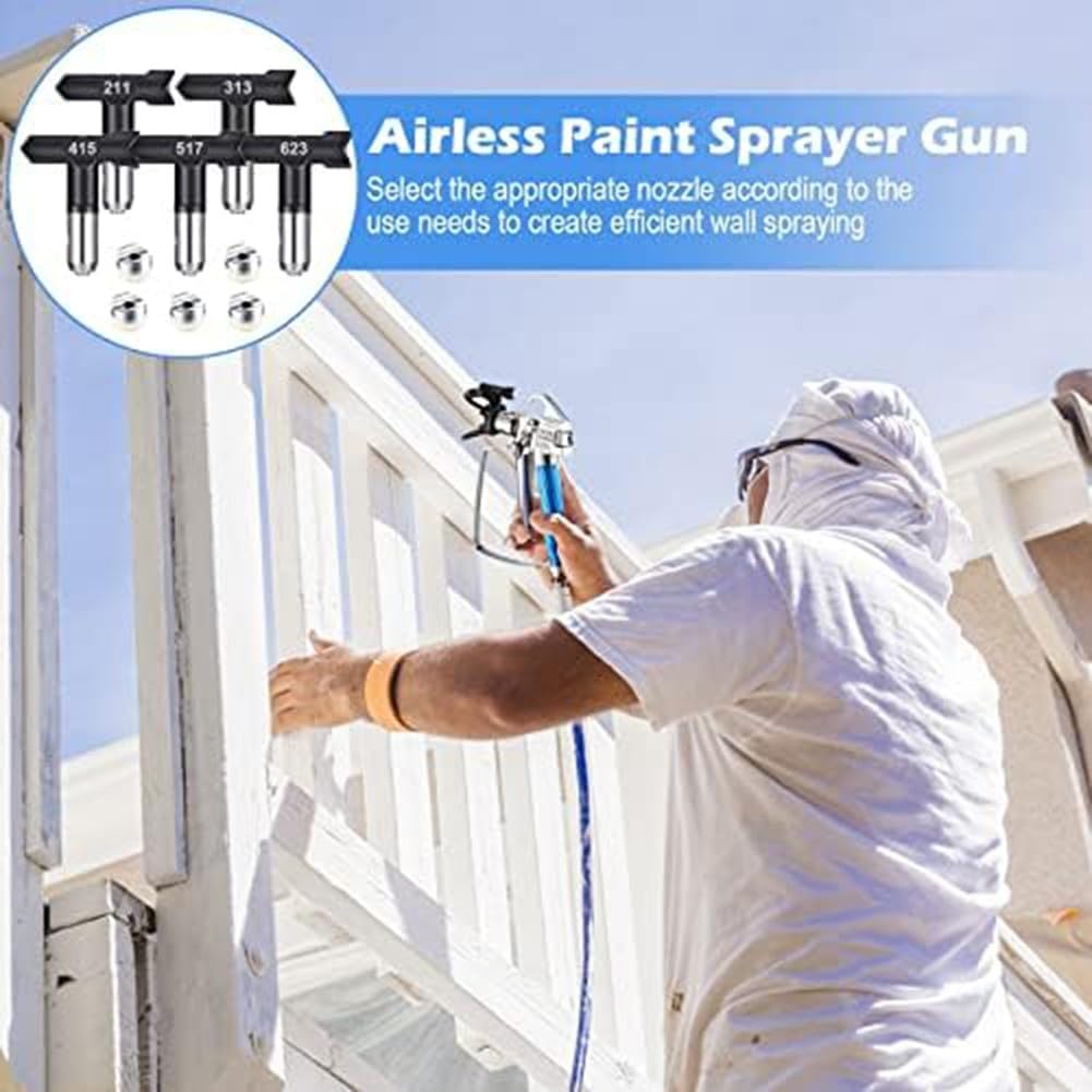 Kit de 12 pulverizadores de pintura sin aire: puntas de boquilla, filtros y fácil instalación