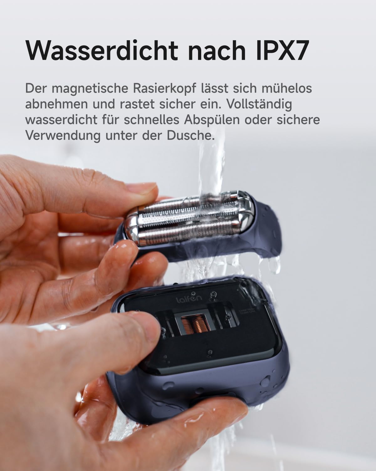 Laifen P3 Pro Elektrorasierer Geschenkset, inkl. Reise-Etui & Anti-Rutsch-Pad, 3-Klingen-System, Patentierter 12.000 CPM Linearmotor, CNC-Unibody-Alu, 100 Min. Laufzeit, Ideal für Reisen (Königsblau)