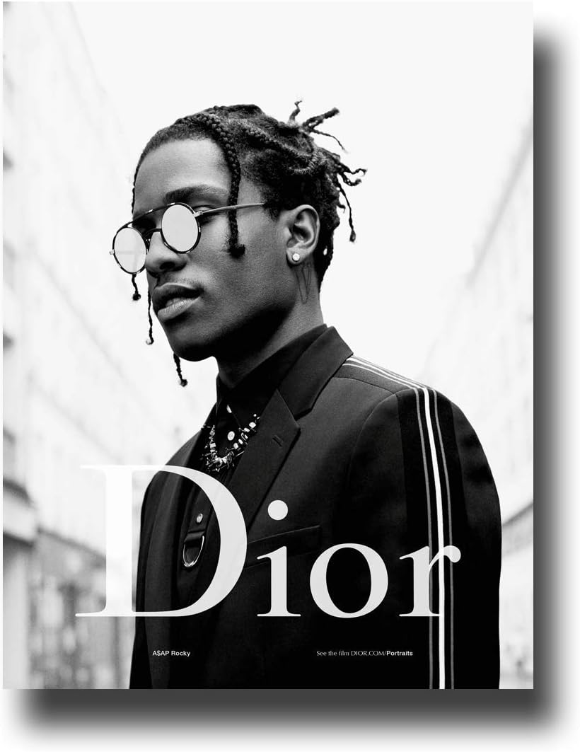 ASAP Rocky Poster Publicity Promo 12x18 inches 2 Glasses Black and White Print Sticker Retro Unframed Wall Art Gifts