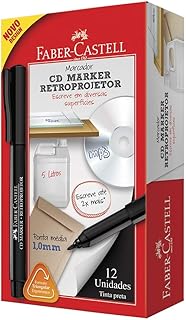 Caneta Retroprojetor, Faber-Castell, CDRETRO/PRZF, Preta, pacote de 12