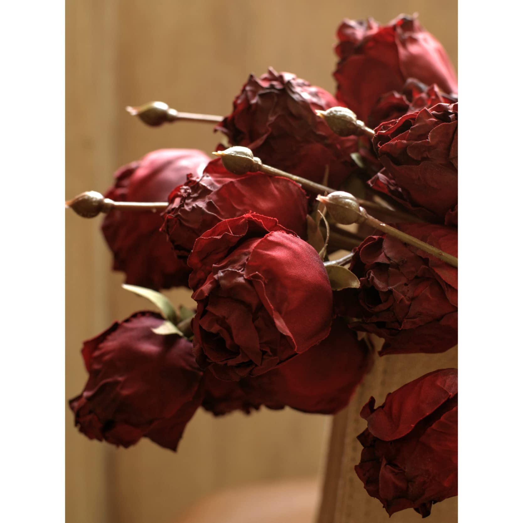 Amazon｜造花 枯れない花 アートフラワー 花束 ワインレッド バラ 薔薇