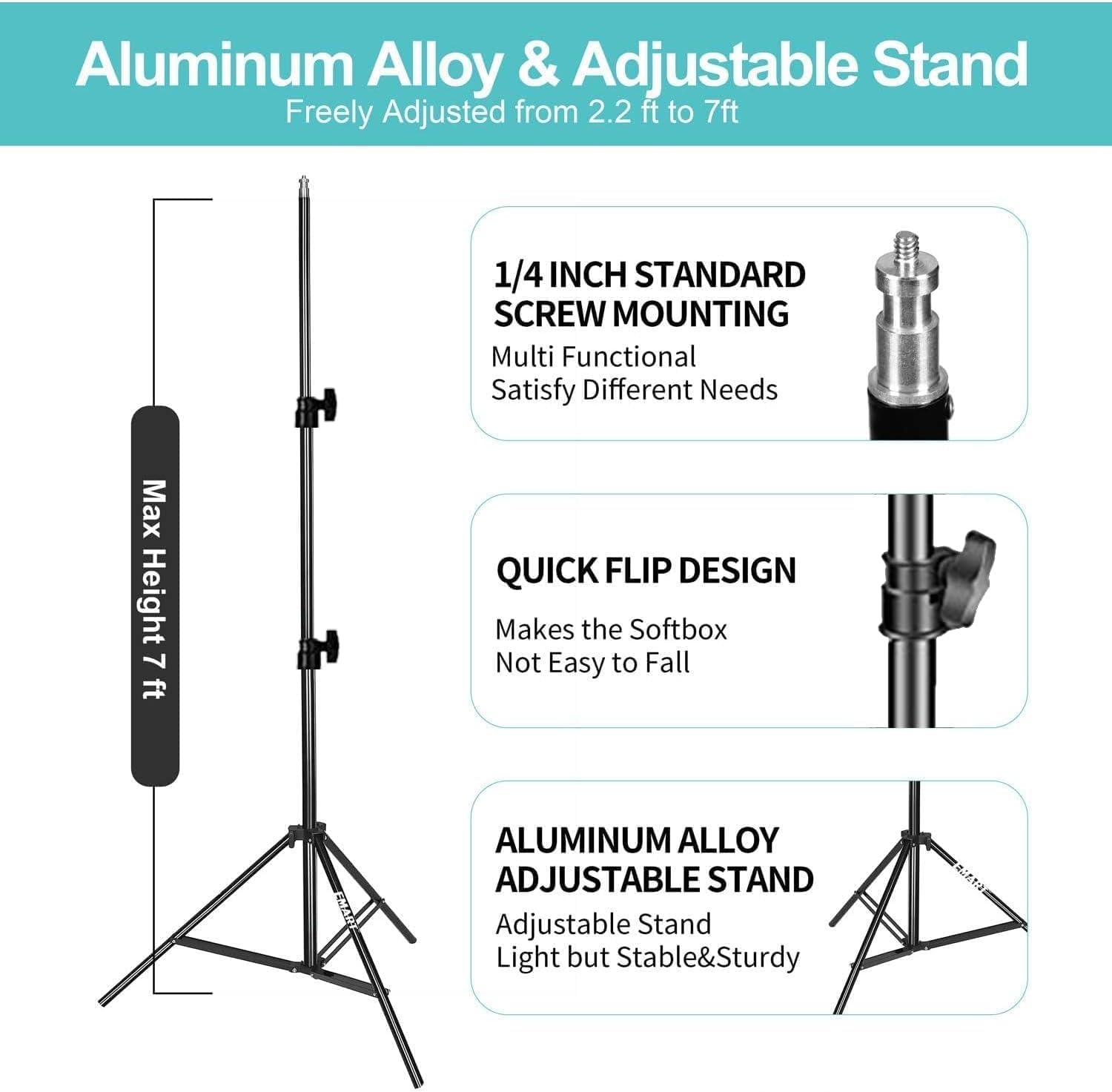 EMART Softbox Set 50 x 70cm, Softbox Beleuchtung Kit 85W 3000-6000K Dimmbare LED für Video, Fotografie, Studio Porträts