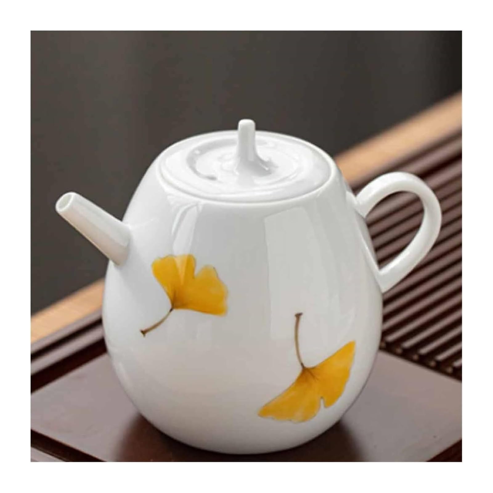 PBWERIGL Japanese ceramic tea pot, Porcelain Teapot Handmade Ginkgo With Filter Household Tea