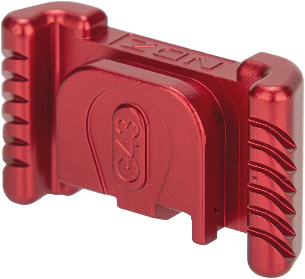 NDZ Performance Aluminum Slide Racker Back Plate for Glock 43 43X 48 – Improved Slide Grip, Laser Engraved, Black – Choose Image