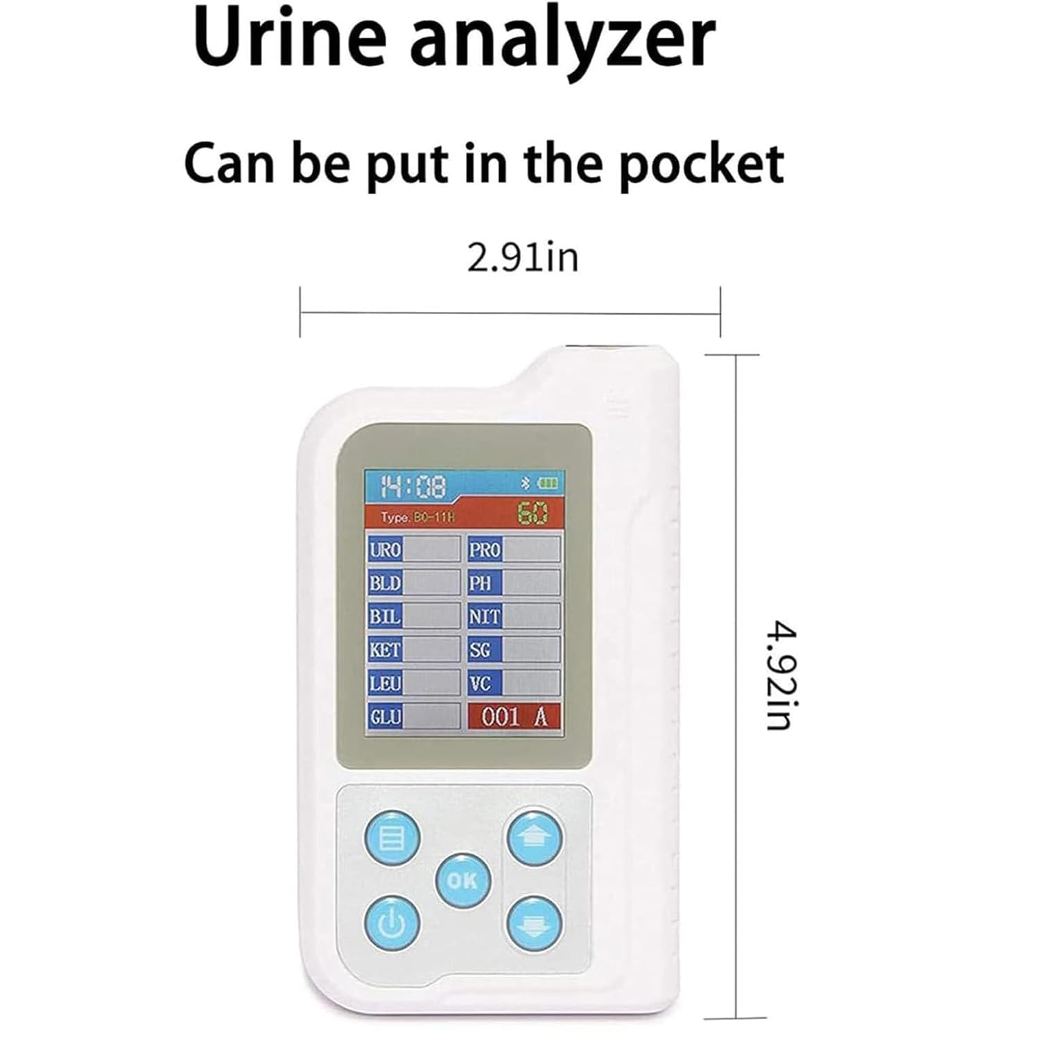 Cyfrowy analizator moczu do rutynowej analizy, zawiera paski testowe PH, wyświetlacz LCD 2,4 cala, odpowiedni do użytku domowego i profesjonalnego w szpitalach i klinikach