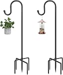 ANIDEER 84" Shepherds Crochets pour l'extérieur, lourd d'oiseau de service avec 7 Base de fixation pour lanterne suspendue, mangeoire de colibris, paniers de plantes, crochet de bergers pour mangeoires d'oiseaux pour l'extérieur, paquet de 1