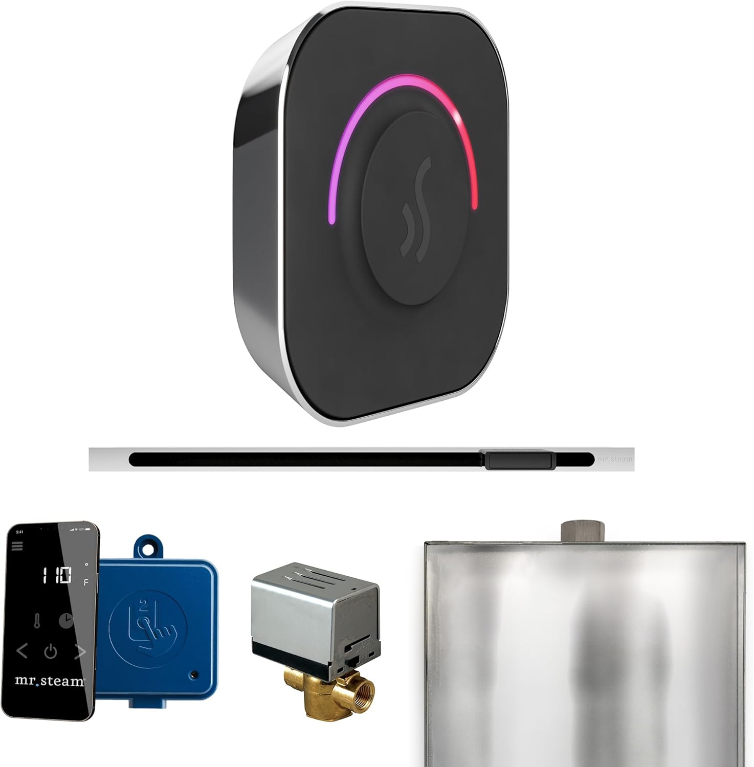 Mr Steam ButlerTouch Steam Shower Pkg w/TempoTouch Control and Linear Steamhead in Polished Chrome