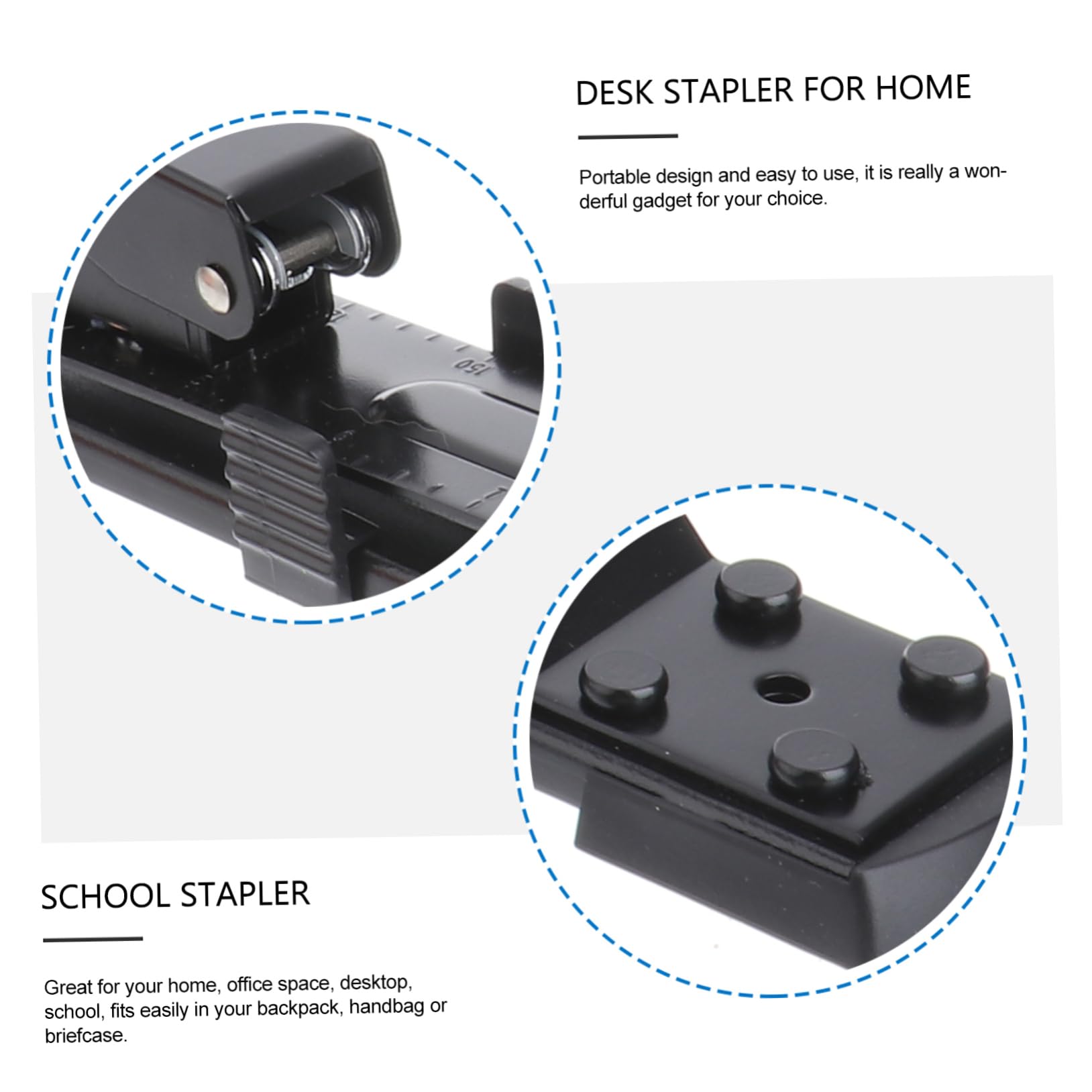 Cucitrice da Tavolo Lunga Braccio Portatile per Materiali Spessi in Metallo e Plastica per Scuola e Ufficio Colore Nero