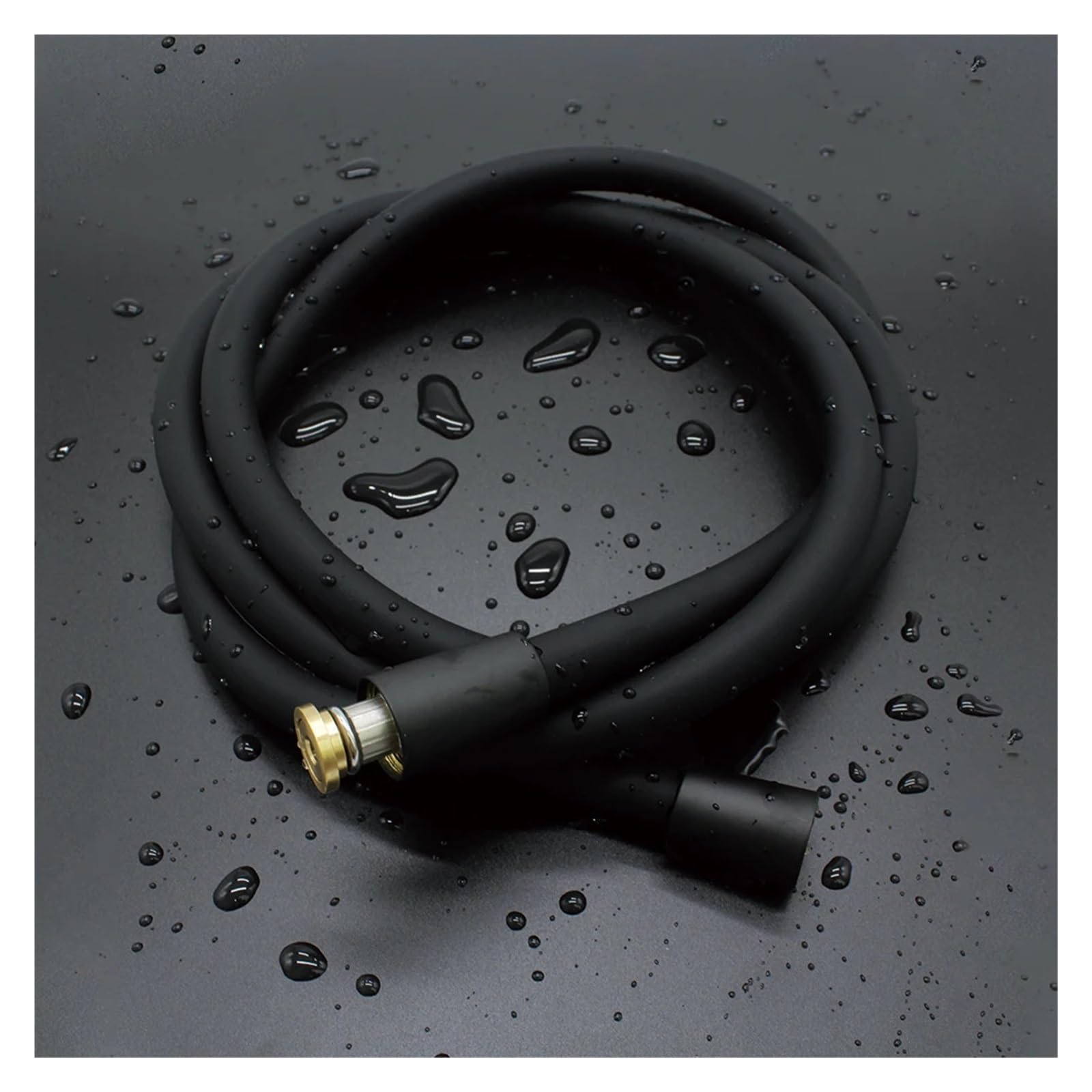 Manguera Ducha Manguera de Ducha de Silicona de 1,5/2 Metros, Cabezal de Ducha de Mano Largo y Flexible, Color Negro, Tubo de plomería for baño(2meter)