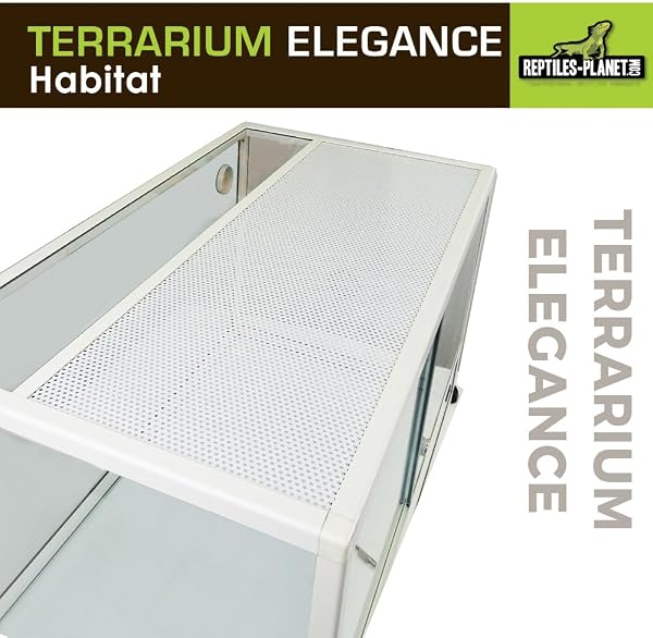 Reptiles Planet - Terrarium Aluminium Elegance - Couleur Blanc - 62,5 x 45 x 90 cm - 2