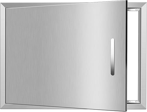 Miniatura 15 de Puertas de cocina para exteriores, 30 pulgadas de ancho x 21 pulgadas de alto, puertas de acceso dobles para barbacoa, acero inoxidable 304