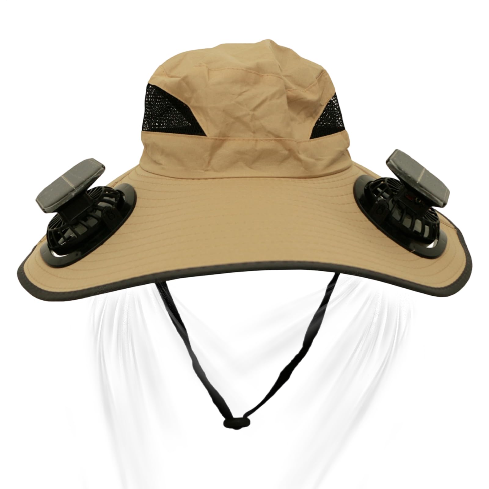 Cappello Ventilatore Solare Protezione UPF50+ Tesa Larga Alimentato a | Copricapo Rinfrescante Traspirante Portatile per Pesca Campeggio Spiaggia Sport Estivi