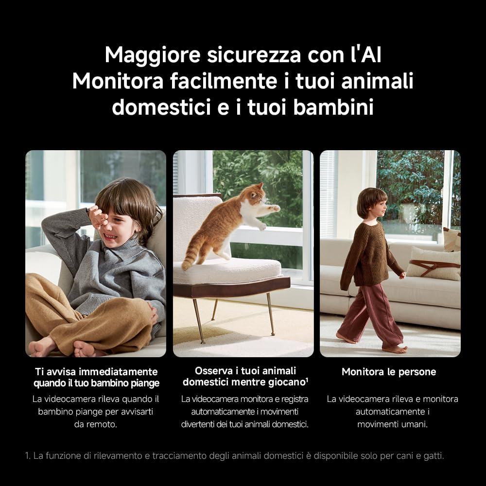 Xiaomi Smart Camera C701 (Videocamera di sorveglianza), 4K Ultra HD, visione a 360°, conversazione bidirezionale, visione notturna a infrarossi, Wi-Fi 6 dual-band