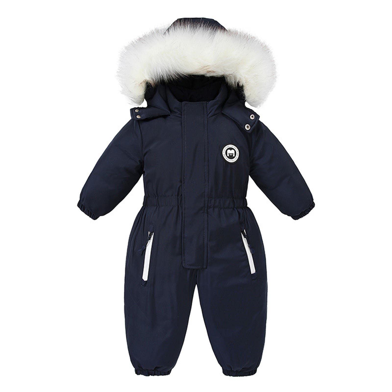 Baby Unisex Skianzüge Jungen Mäntel Winter Schneeanzug Klassisch Bequem Skioverall mit Abnehmbarer Kapuze Schneeanzüge Kleinkind Jacke Kleidung Reißverschluss Overall Atmungsaktiv Winteranzug