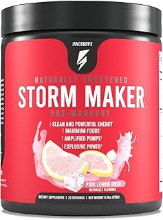 InnoSupps Storm Maker Pre Workout | Long Lasting Energy | Organic Caffeine |Green Tea Extract | L-Citruline | No Artificial Sweeteners (Pink Lemon Rush)