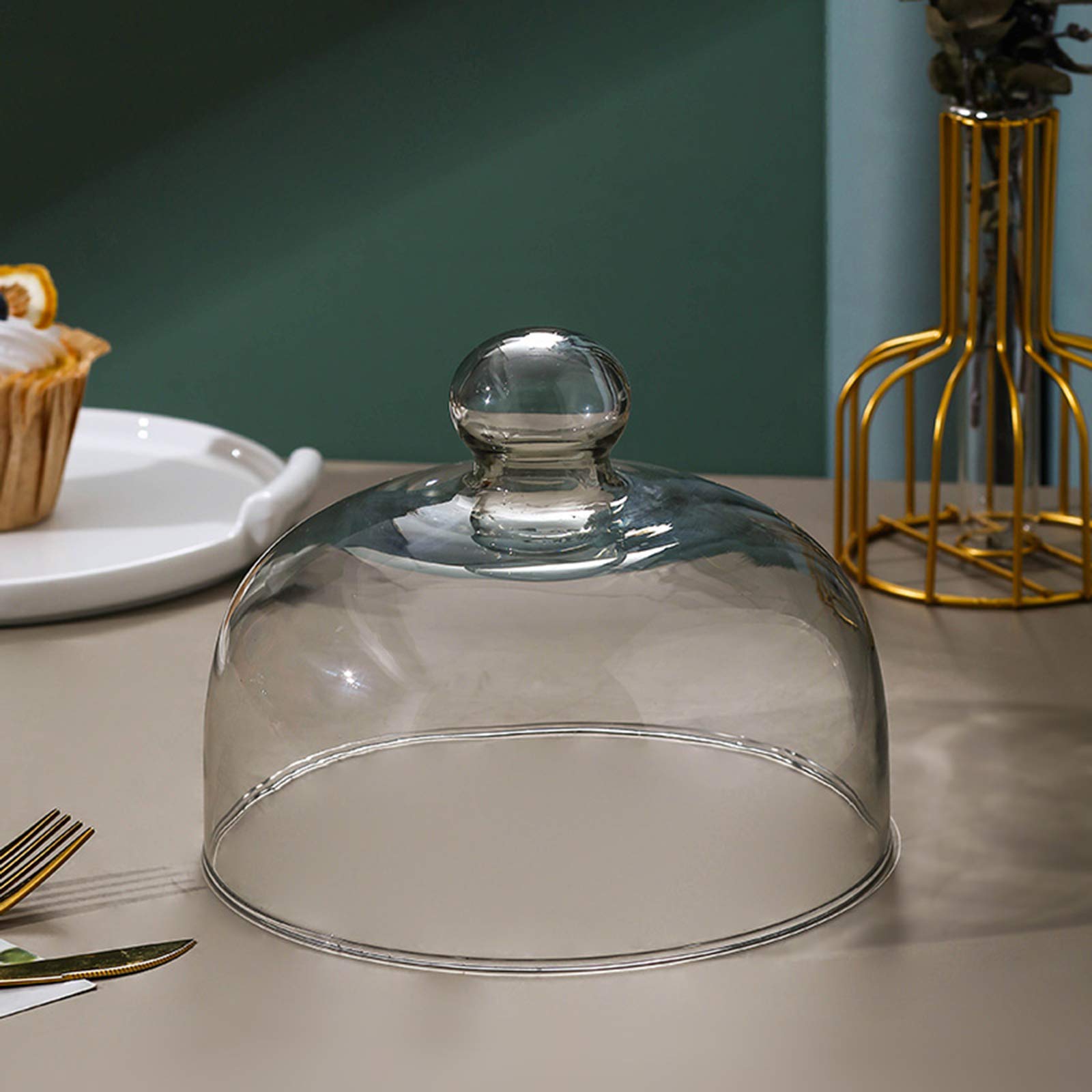 Tapa para el microondas,Cubierta de cúpula de Comida para Restaurante de Hotel, Cubierta de Fruta Cubierta de cúpula de Vidrio sin Plomo Engrosada fácil de Limpiar la cúpula de Queso y Paste
