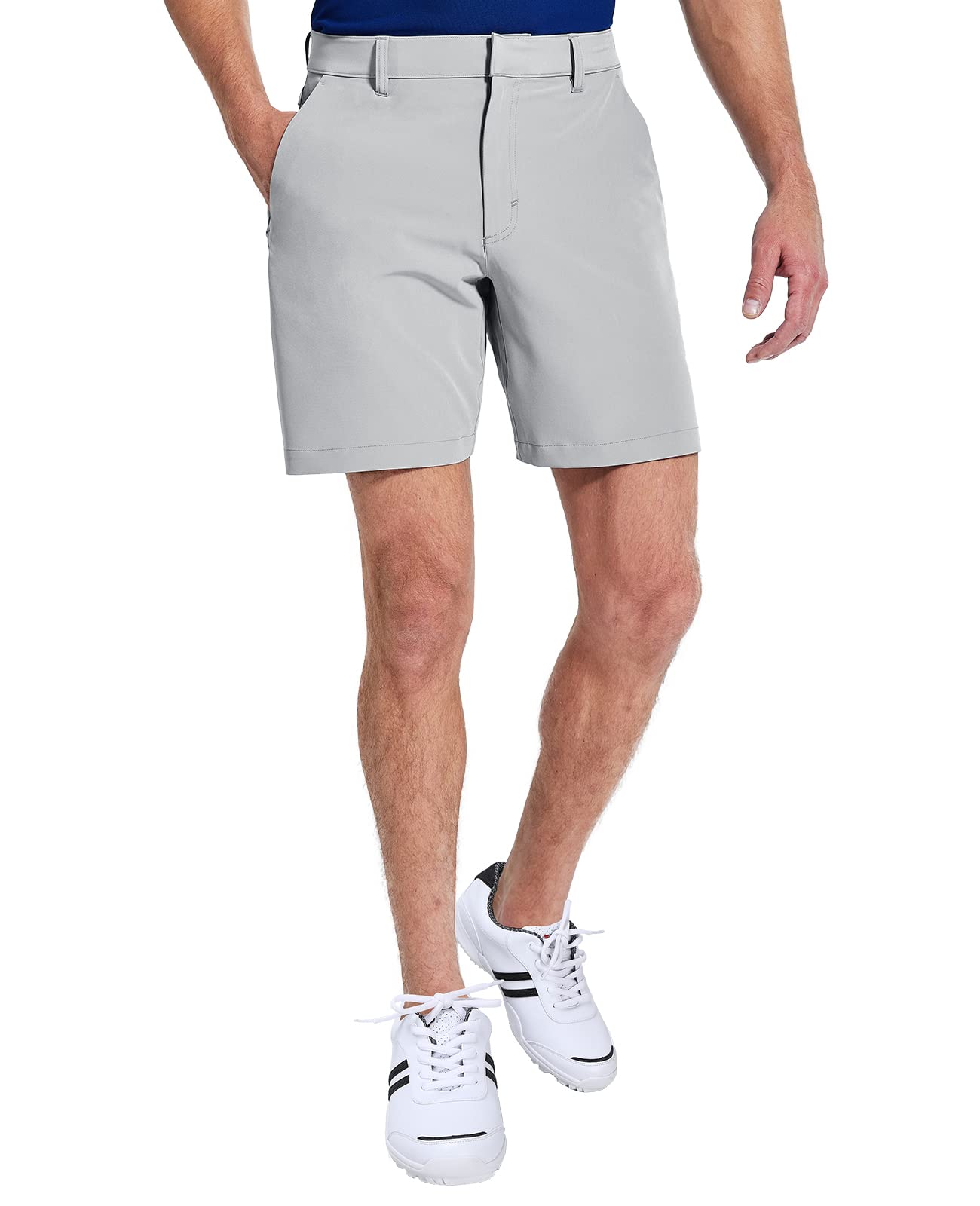 MIERMen's Stretch Golf Shorts 5 Pockets Quick Dry 8" Casual Dress Work Shorts with Active Waistband, Water Resistant