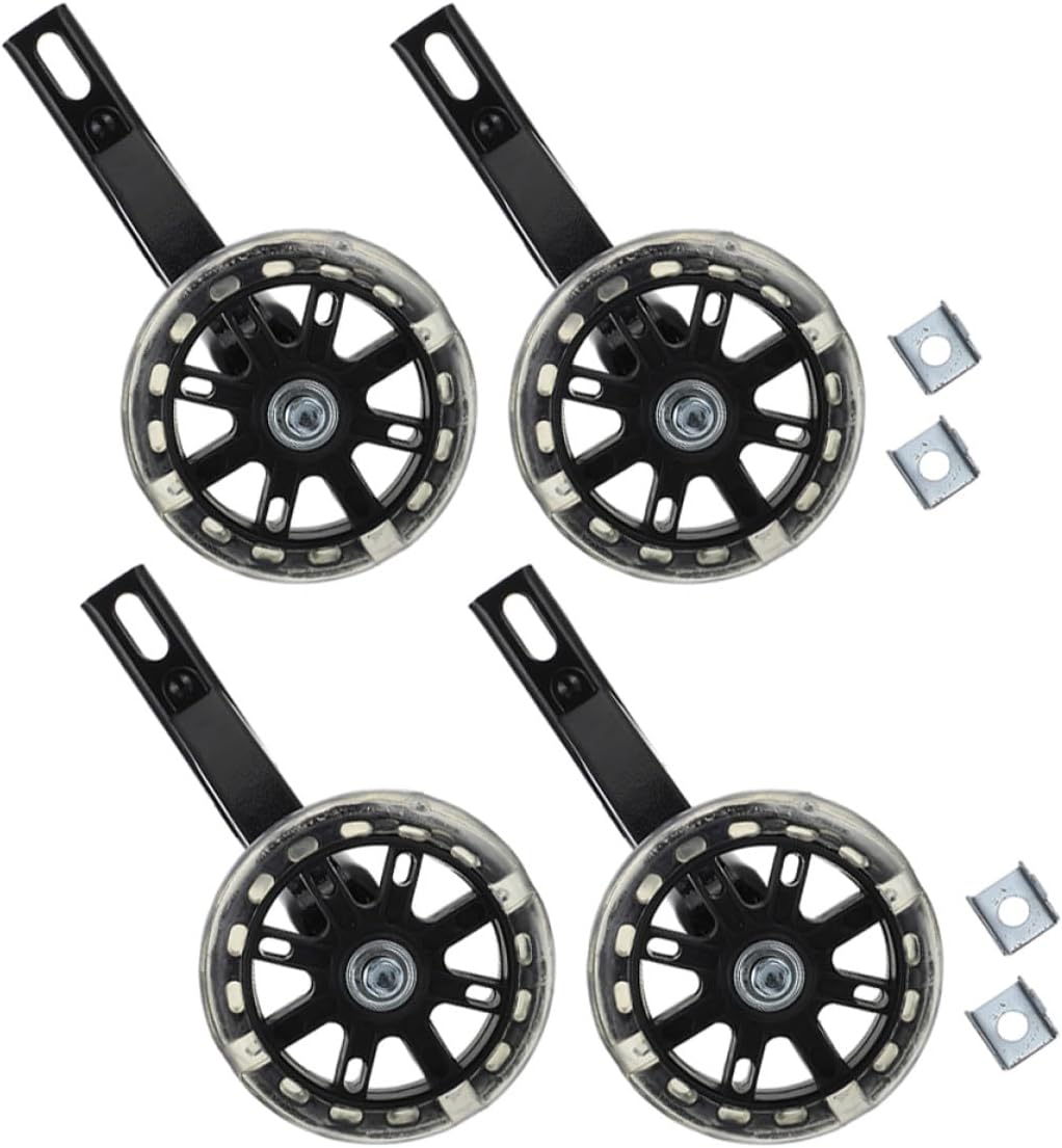 Mipcase ’s Bicycle Training Wheels 16-inch Wear-resistant Auxiliary Stabilizers with Glowing Light, 2 Pairs Balance Support Wheels for ’ Bikes and Electric Bikes