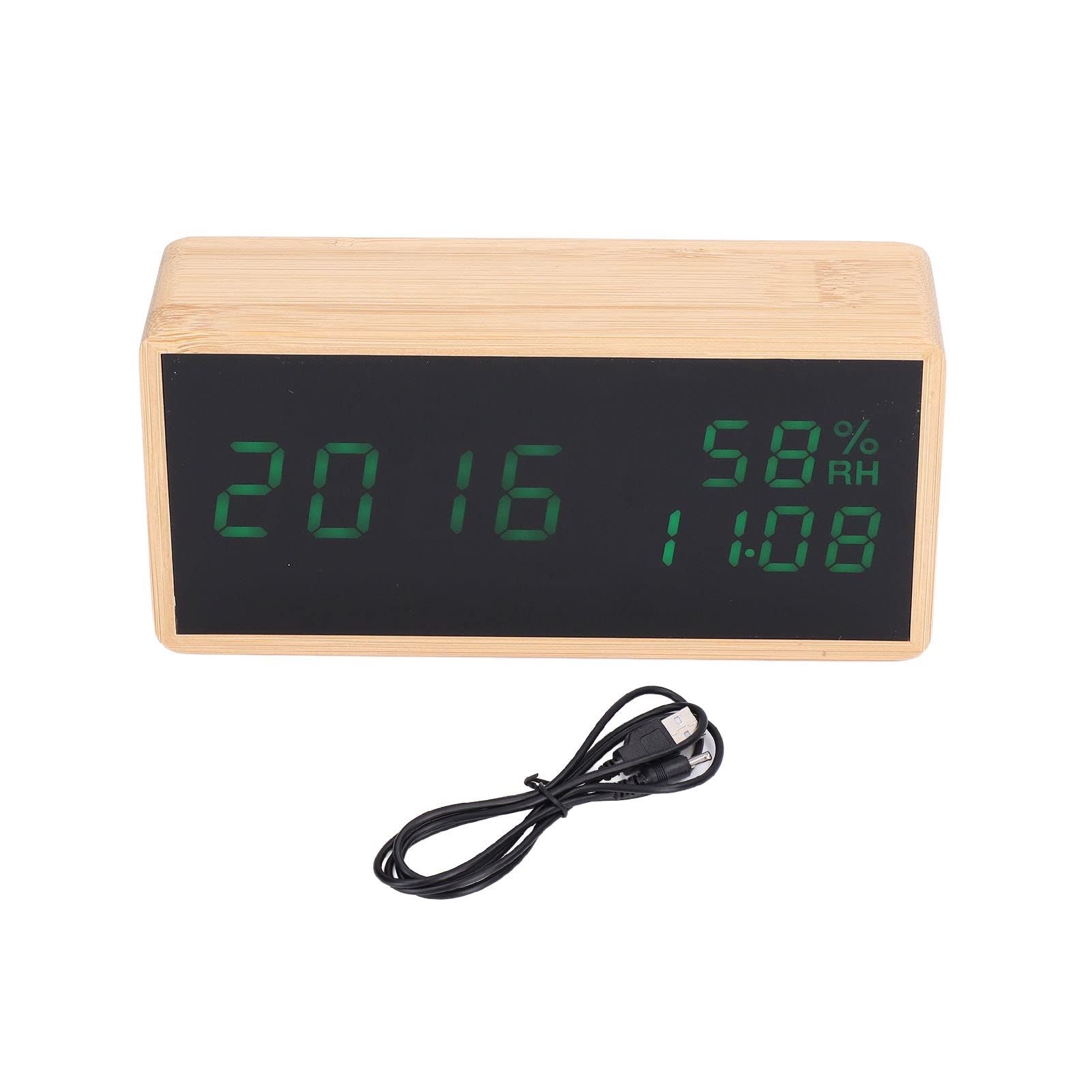 0 Despertador, Despertador para Dormitorio, Reloj Electrónico Temperatura Humedad LED Reloj Digital Control De Sonido Despertador, Funciona con Pilas Regalo de San Valentín