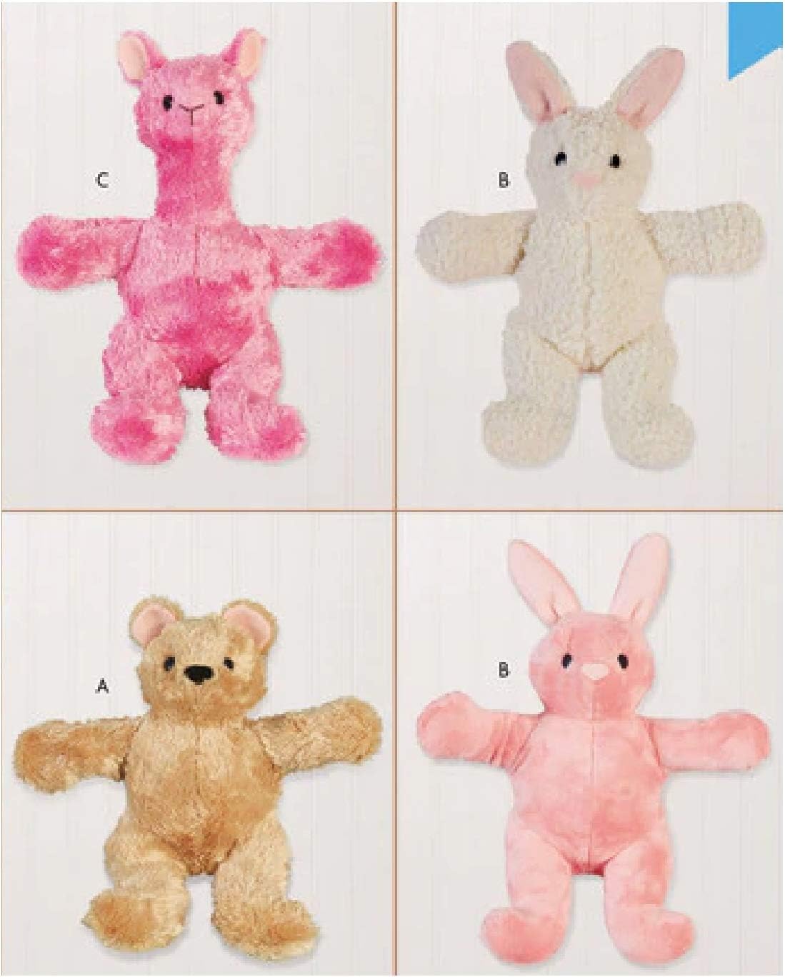 Kwik Sew K 4357 Plush Animals Sewing Pattern ~ Llama, Bunny, Teddy Bear