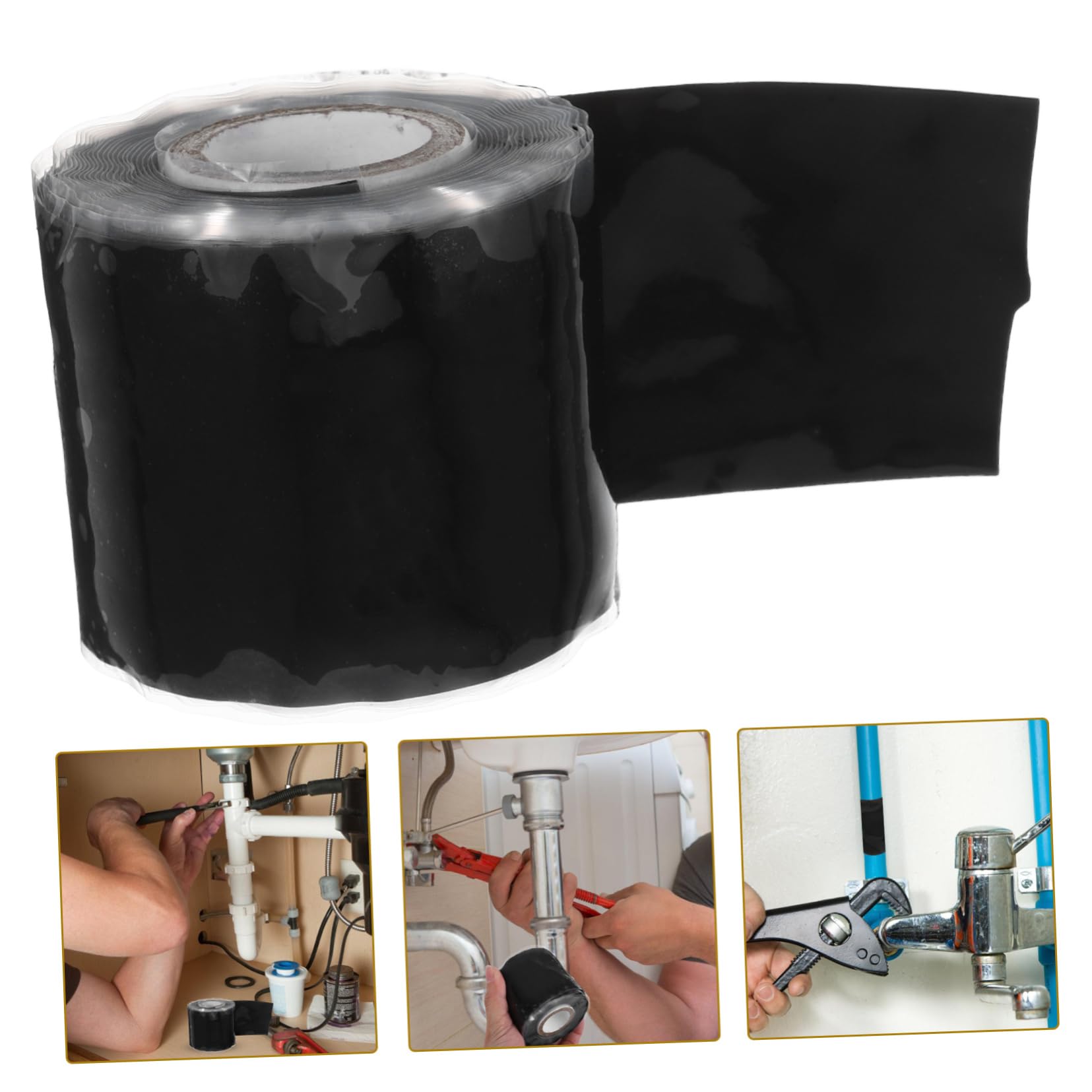nastro isolante, 1 rotolo di gomma siliconica autoadesiva professionale for la sigillatura tubi e riparazioni elettriche(Black)