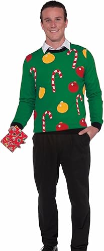 Forum Novelties Suéter de Navidad Adornos Traje Adulto L