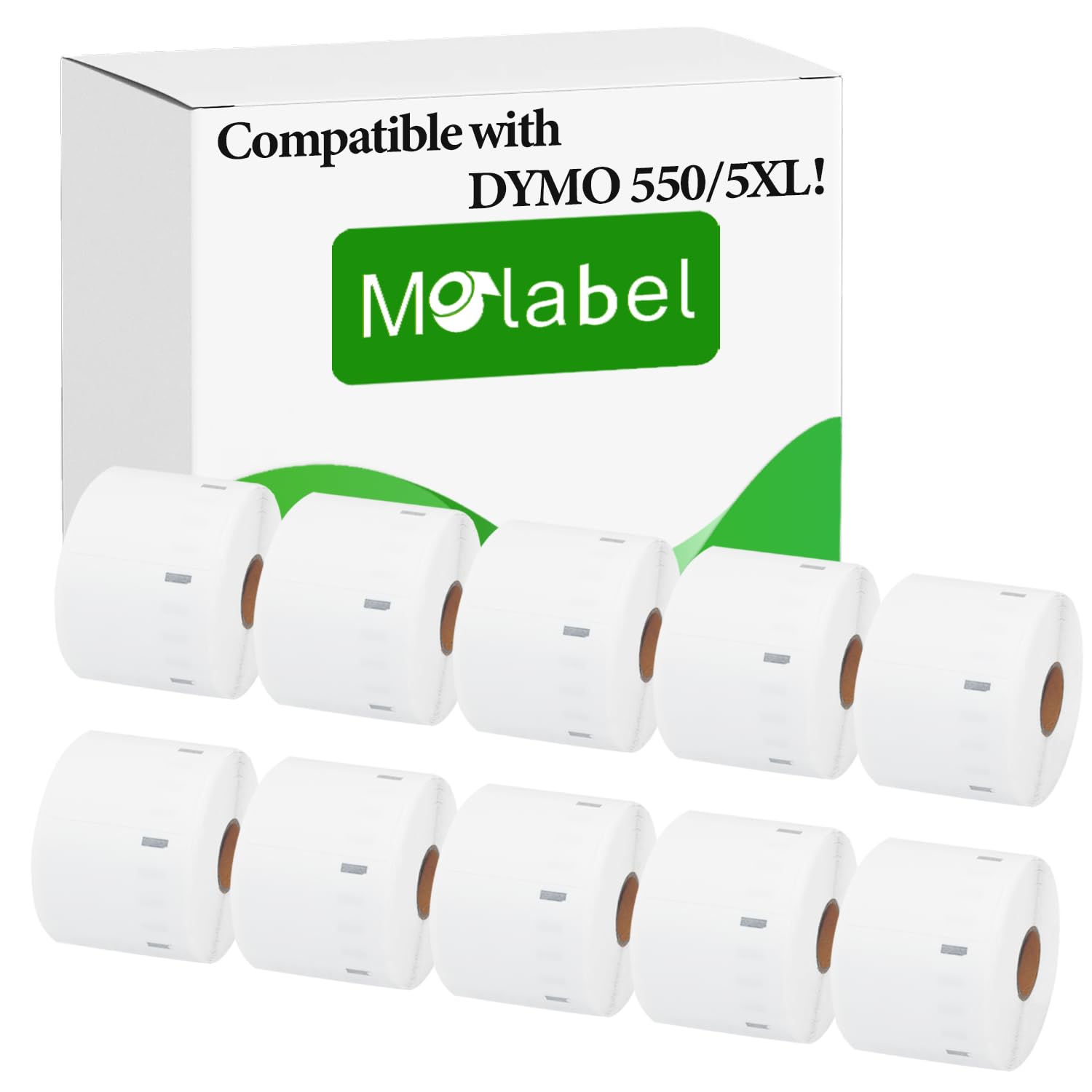 Etichette - 10 Rotoli per Dymo S0722540 11354 57 x 32mm - Compatibili con le Stampanti Dymo LabelWriter 550-1000 Etichette per Rotolo
