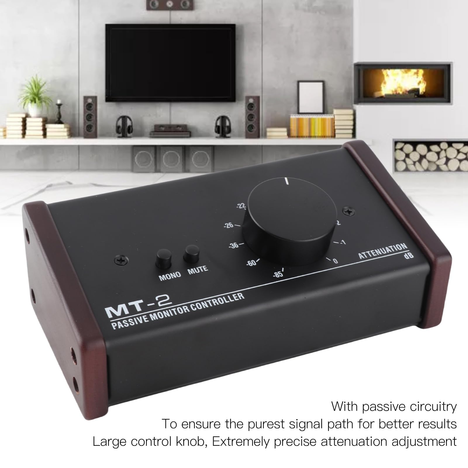 Controller Per Monitor Passivo Controller Per Monitor da Studio Passivo con Interfaccia XLR E 3,5 Mm Manopola del Volume Grande Controllo Muto Casse Monitor Controller del Volume Stereo Passivo