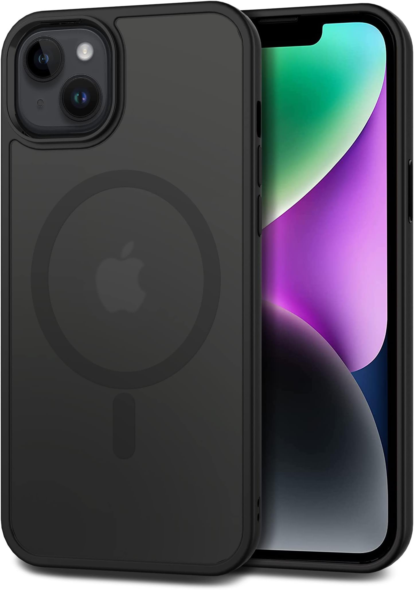CACOE Magnetic Case for iPhone 13 & iPhone 14 6.1 inch-Compatible with MagSafe & Magnetic Car Phone Mount,Not Yellowing Anti-Scratch (Matte Black) | Anti-Fingerprint, TPU, Cover, Protective