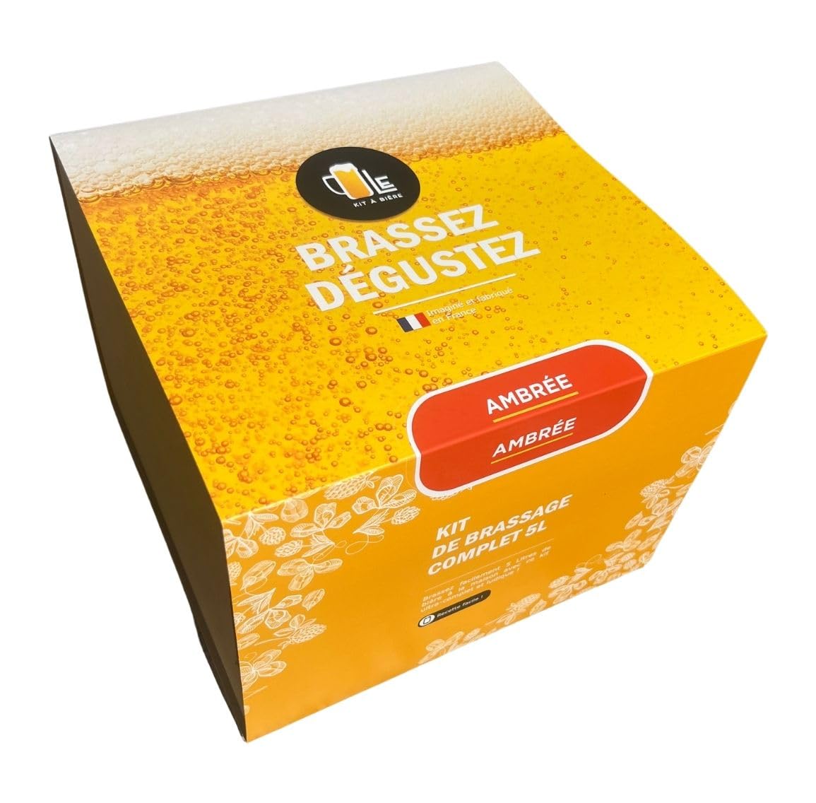 Kit de Brassage Complet bière Ambrée Maison | 5 litres | 5,8% Vol. | Idée Cadeau kit Fabrication bière Maison