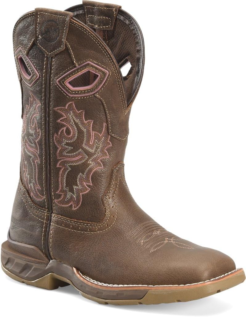 PHANTOM RIDER DOUBLE-H Women's Ari 10” Waterproof Wide Square Composite Toe Roper Boots with Chaos Coco Leather Upper, Comfort Footbed, EH-Rated