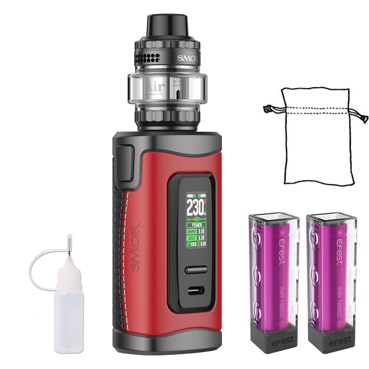 E Zigarette Starterset,Smok 230W MORPH 3 KIT mit 5 ml T-Luft Untertank und  2 * wiederaufladbaren Batterien,Leck-Proof Shisha Starter Set, Ohne E-Liquid,  Ohne Nikotin: Amazon.de: Elektronik & Foto